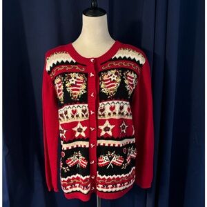 Vintage grandma cardigan sweater embroidered floral graphic sweater